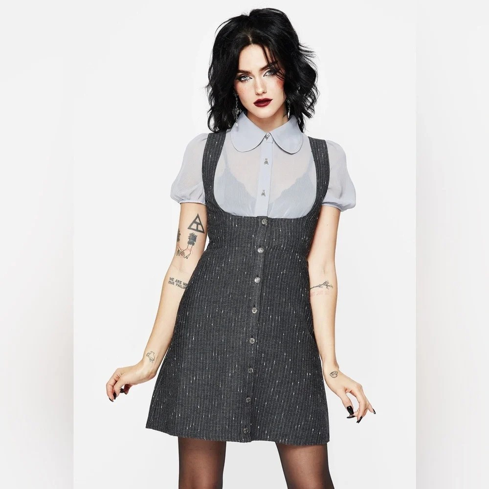 Disturbia | Dresses | Nwt Disturbia Isabella Wool Blend Button Up Mini  Pinafore Dress | Poshmark